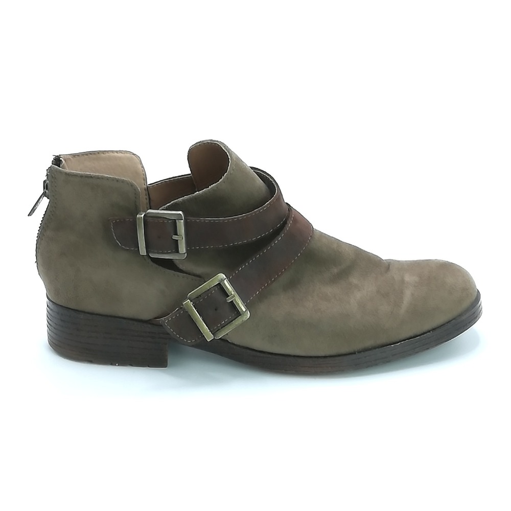 BOC Shoes Womens Bootie Sophie Ankle Boot Brown Faux Suede Z36417 Buckled 11
